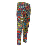 Mandala Star Bohemian Pattern Print Men's Compression Pants