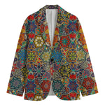 Mandala Star Bohemian Pattern Print Men's Cotton Blazer