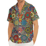 Mandala Star Bohemian Pattern Print Men's Deep V-Neck Shirt