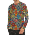 Mandala Star Bohemian Pattern Print Men's Long Sleeve Rash Guard