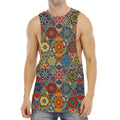 Mandala Star Bohemian Pattern Print Men's Muscle Tank Top