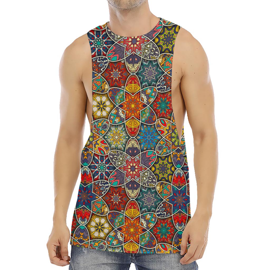 Mandala Star Bohemian Pattern Print Men's Muscle Tank Top