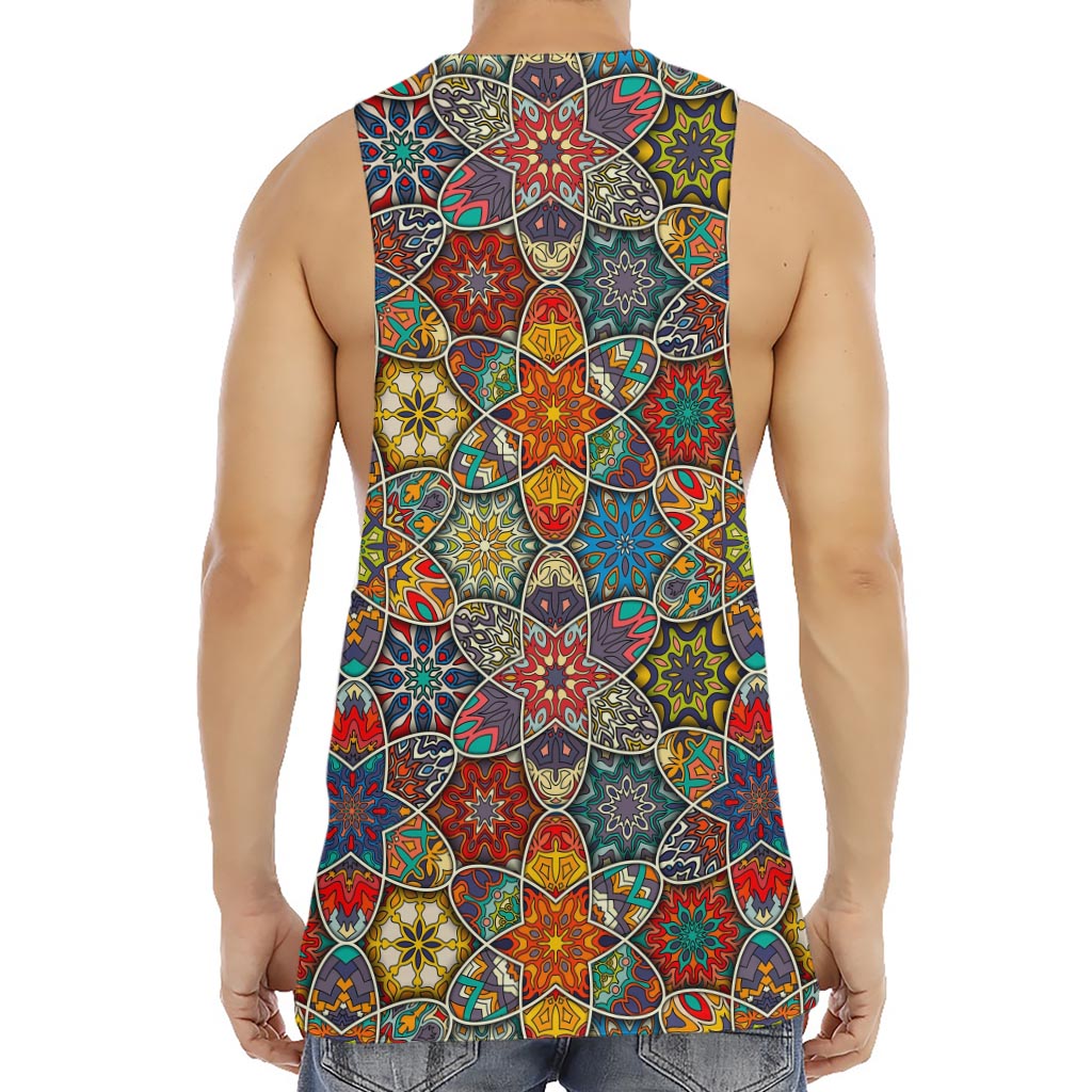 Mandala Star Bohemian Pattern Print Men's Muscle Tank Top