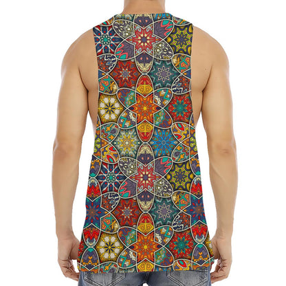 Mandala Star Bohemian Pattern Print Men's Muscle Tank Top