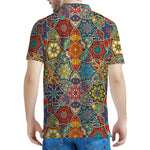 Mandala Star Bohemian Pattern Print Men's Polo Shirt