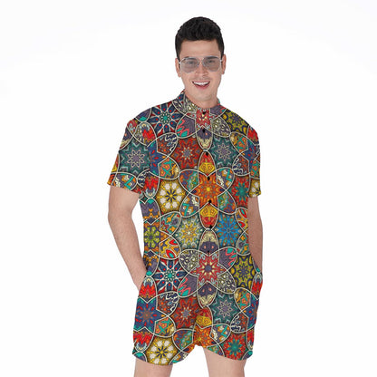 Mandala Star Bohemian Pattern Print Men's Rompers