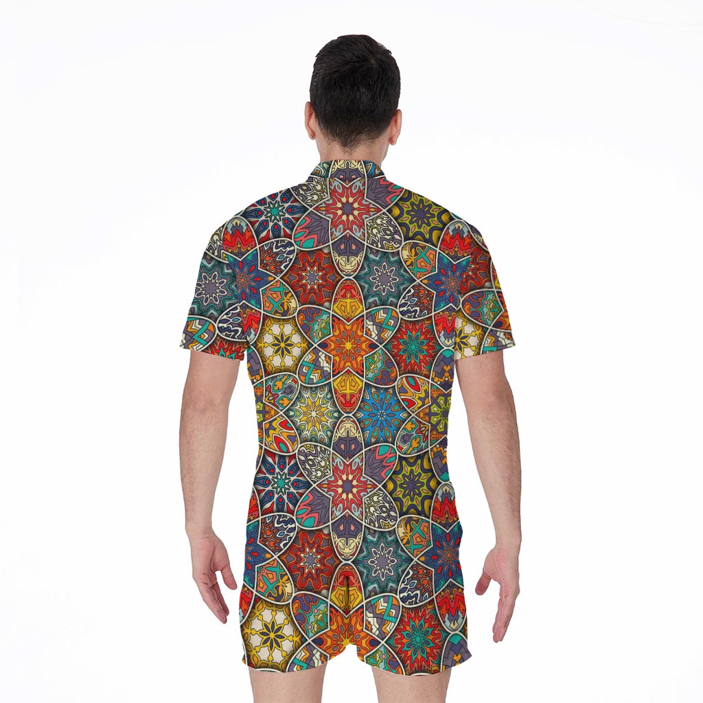 Mandala Star Bohemian Pattern Print Men's Rompers