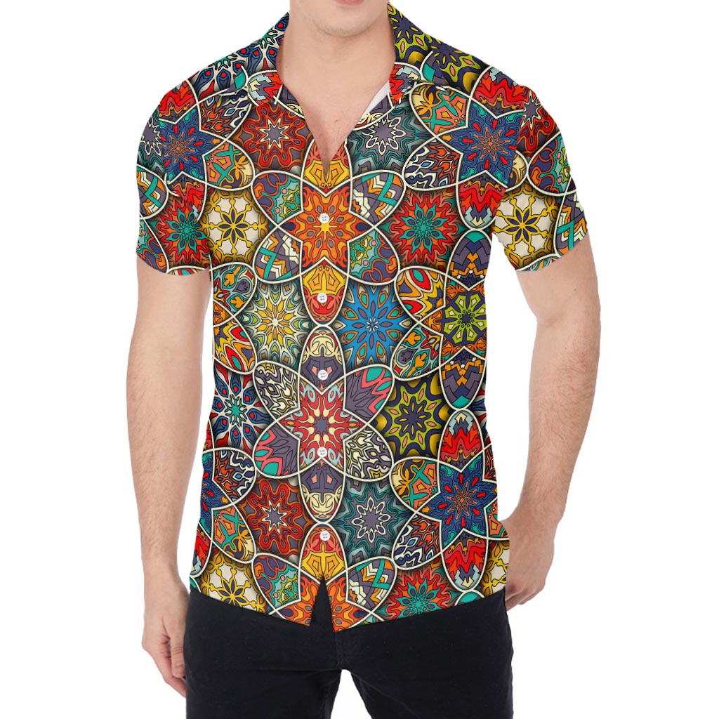 Mandala Star Bohemian Pattern Print Men's Shirt