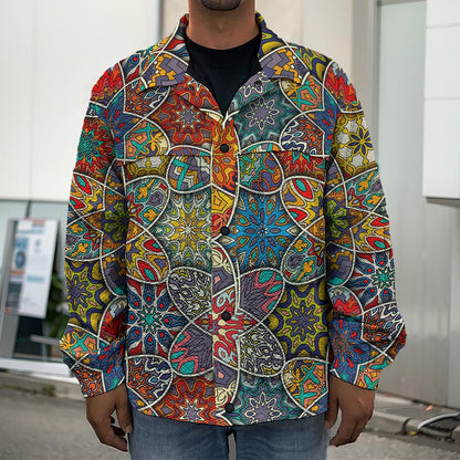 Mandala Star Bohemian Pattern Print Men's Shirt Jacket