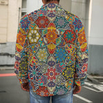 Mandala Star Bohemian Pattern Print Men's Shirt Jacket