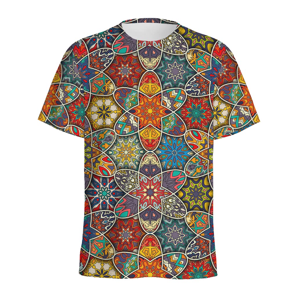 Mandala Star Bohemian Pattern Print Men's Sports T-Shirt