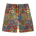Mandala Star Bohemian Pattern Print Men's Swim Trunks