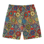Mandala Star Bohemian Pattern Print Men's Swim Trunks