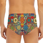 Mandala Star Bohemian Pattern Print Men's Triangle Swim Briefs