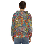 Mandala Star Bohemian Pattern Print Men's Velvet Pullover Hoodie
