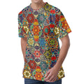 Mandala Star Bohemian Pattern Print Men's Velvet T-Shirt