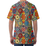 Mandala Star Bohemian Pattern Print Men's Velvet T-Shirt