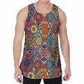 Mandala Star Bohemian Pattern Print Men's Velvet Tank Top