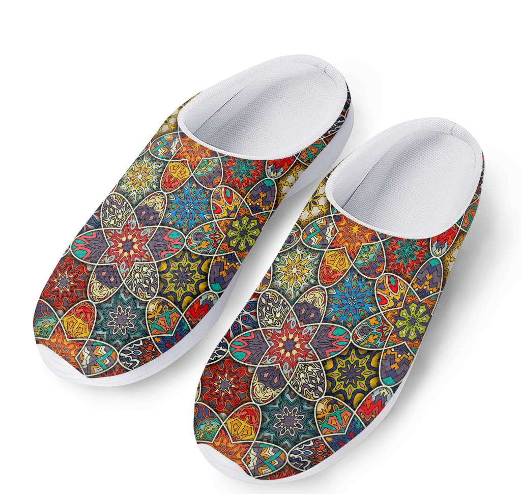 Mandala Star Bohemian Pattern Print Mesh Casual Shoes