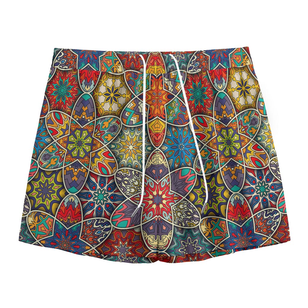Mandala Star Bohemian Pattern Print Mesh Shorts