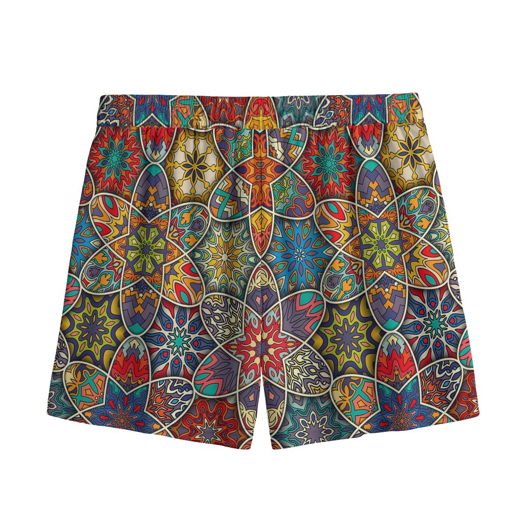 Mandala Star Bohemian Pattern Print Mesh Shorts