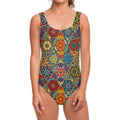 Mandala Star Bohemian Pattern Print One Piece Swimsuit