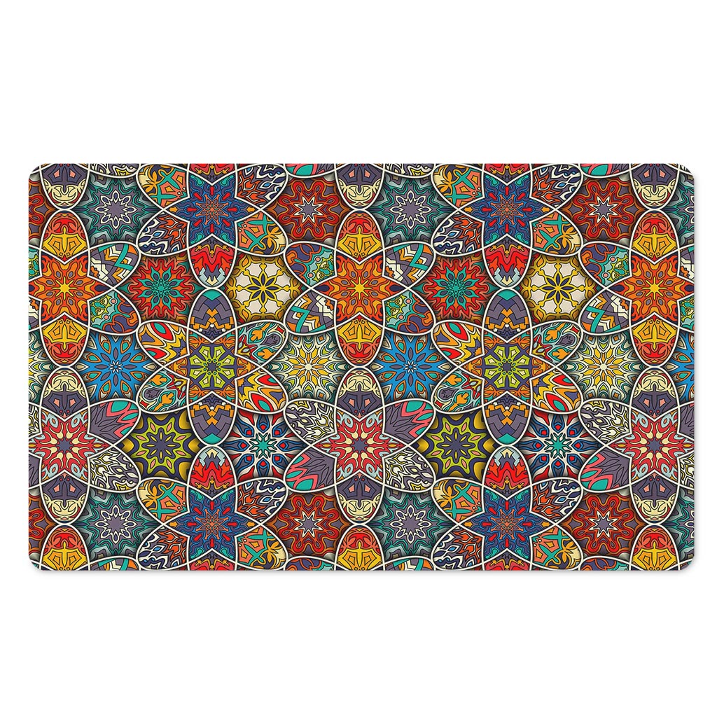 Mandala Star Bohemian Pattern Print Polyester Doormat