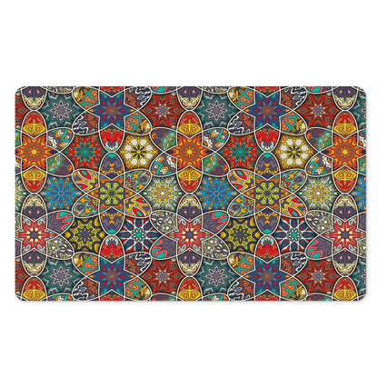 Mandala Star Bohemian Pattern Print Polyester Doormat
