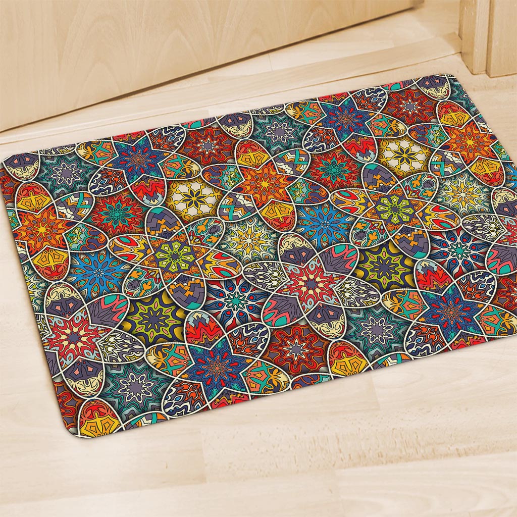 Mandala Star Bohemian Pattern Print Polyester Doormat