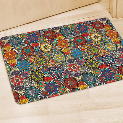 Mandala Star Bohemian Pattern Print Polyester Doormat