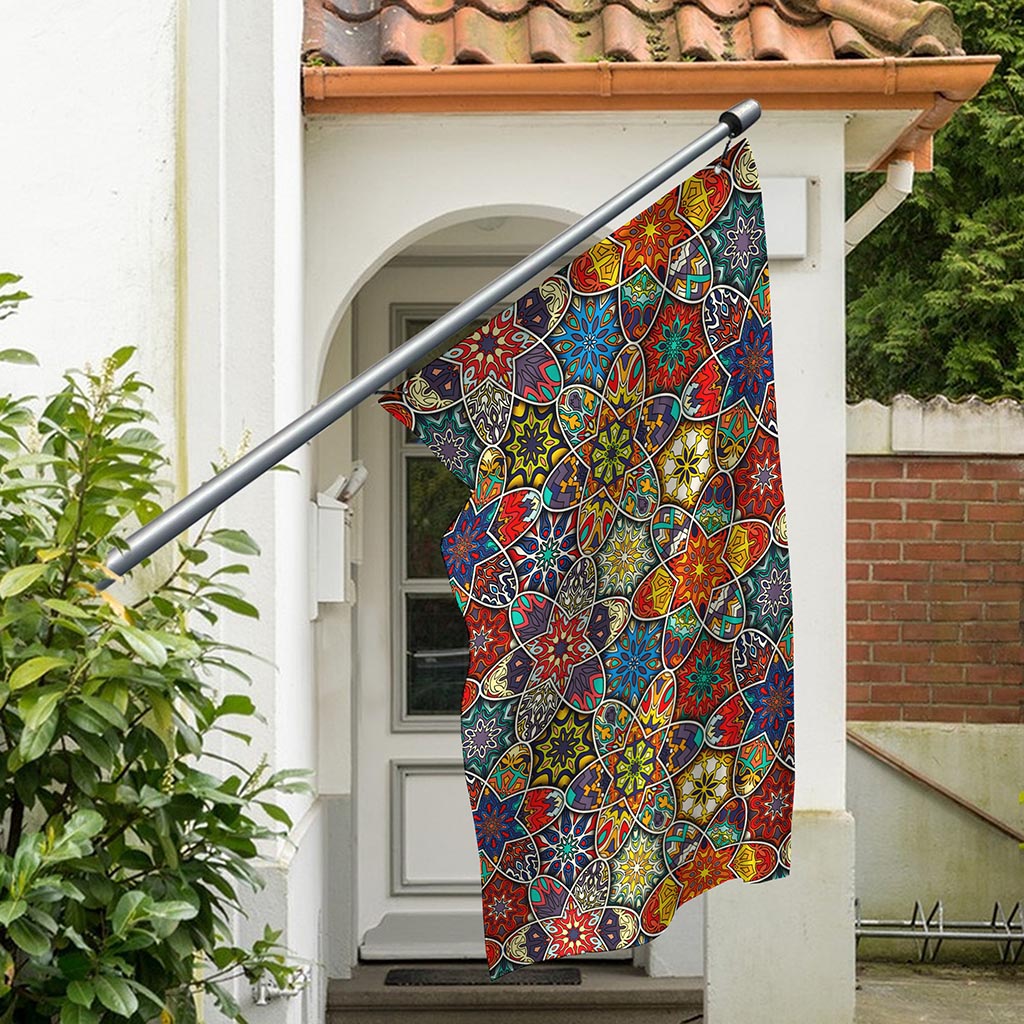 Mandala Star Bohemian Pattern Print Polyester Flag