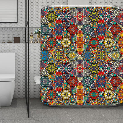 Mandala Star Bohemian Pattern Print Polyester Shower Curtain