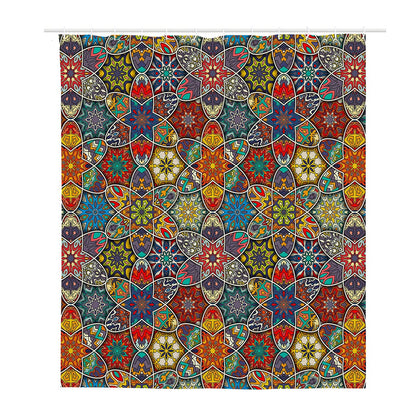 Mandala Star Bohemian Pattern Print Polyester Shower Curtain
