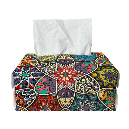 Mandala Star Bohemian Pattern Print Rectangle Tissue Box Cover