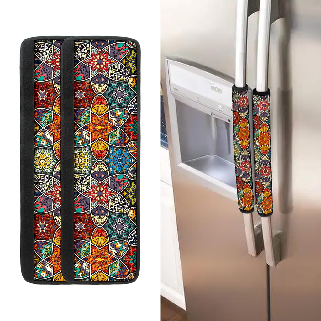Mandala Star Bohemian Pattern Print Refrigerator Handle Covers