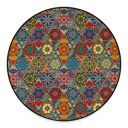 Mandala Star Bohemian Pattern Print Round Floor Mat