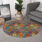 Mandala Star Bohemian Pattern Print Round Rug