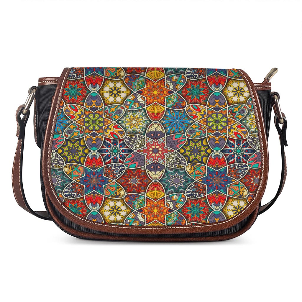 Mandala Star Bohemian Pattern Print Saddle Bag