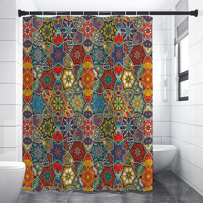 Mandala Star Bohemian Pattern Print Shower Curtain