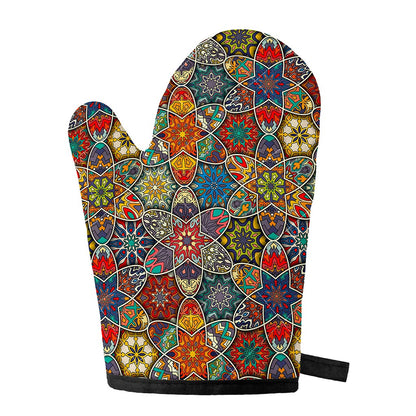 Mandala Star Bohemian Pattern Print Single Oven Mitt