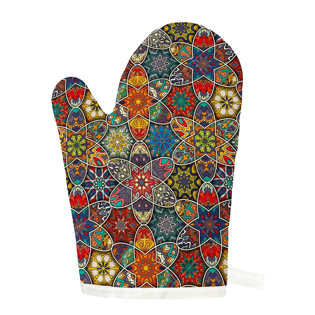 Mandala Star Bohemian Pattern Print Single Oven Mitt