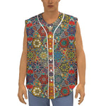 Mandala Star Bohemian Pattern Print Sleeveless Baseball Jersey