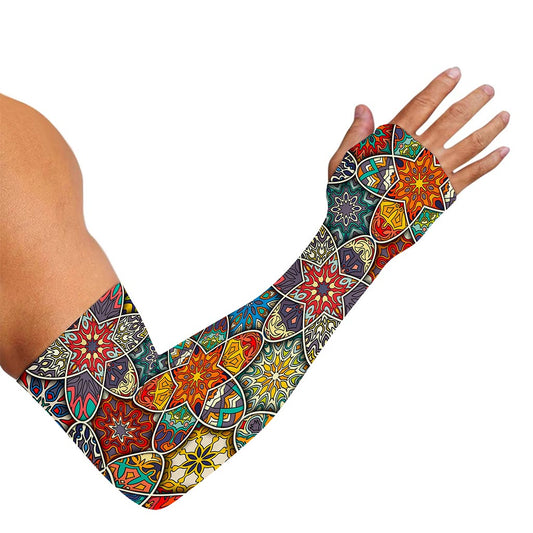 Mandala Star Bohemian Pattern Print Sun Protection Arm Sleeves