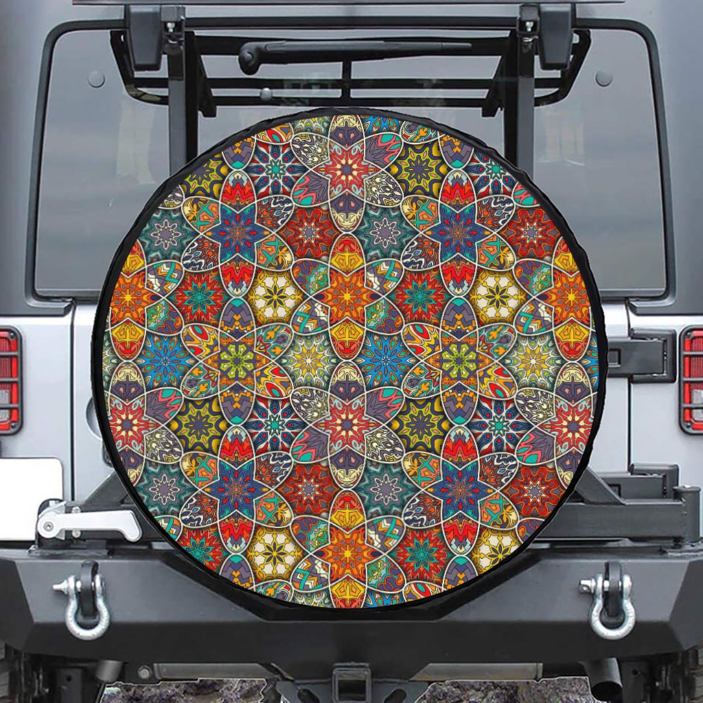 Mandala Star Bohemian Pattern Print Tire Cover