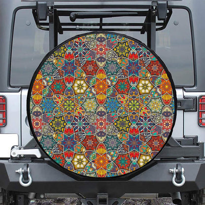 Mandala Star Bohemian Pattern Print Tire Cover