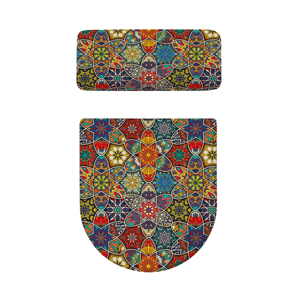 Mandala Star Bohemian Pattern Print Toilet Lid And Tank Cover Set