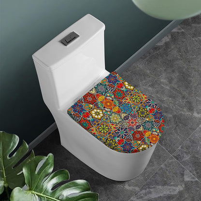 Mandala Star Bohemian Pattern Print Toilet Lid Cover