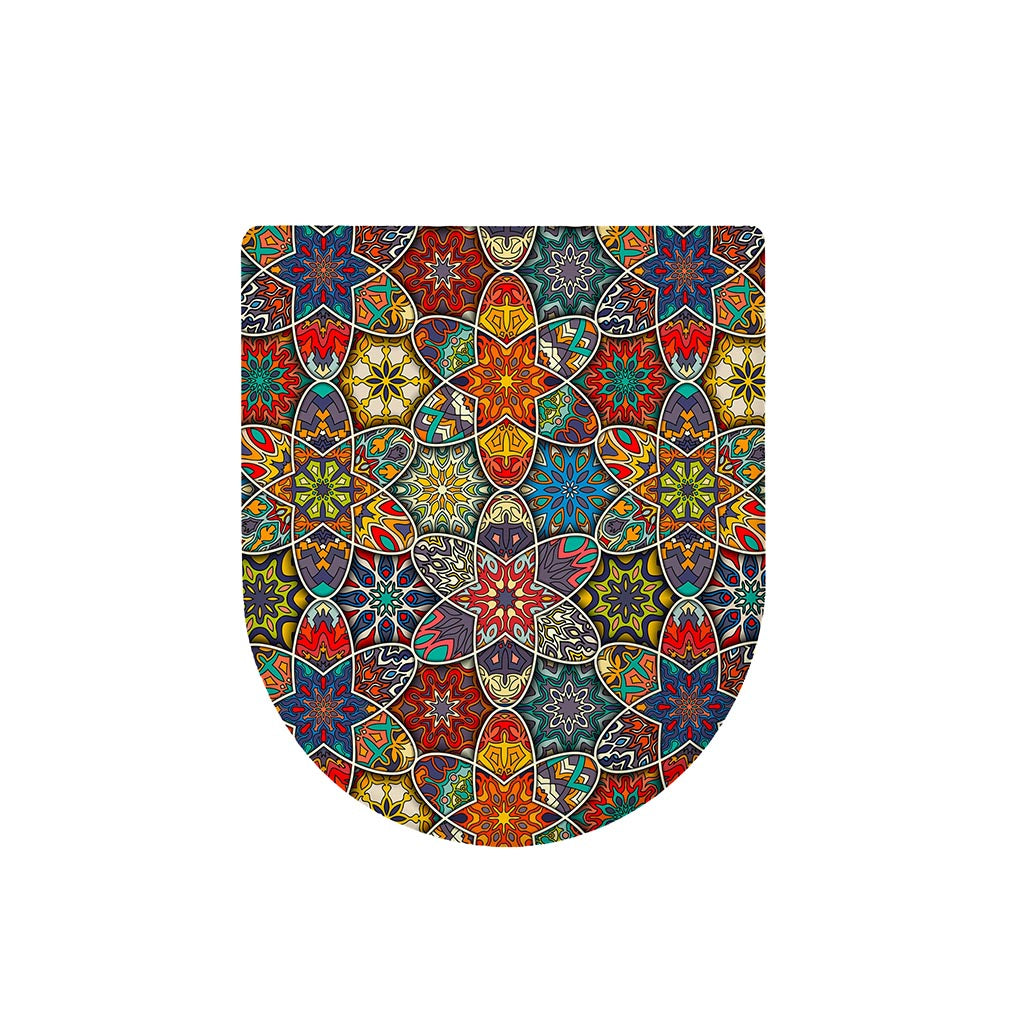 Mandala Star Bohemian Pattern Print Toilet Lid Cover