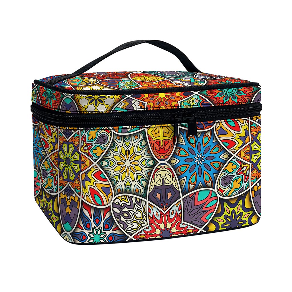 Mandala Star Bohemian Pattern Print Travel Makeup Bag