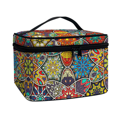 Mandala Star Bohemian Pattern Print Travel Makeup Bag
